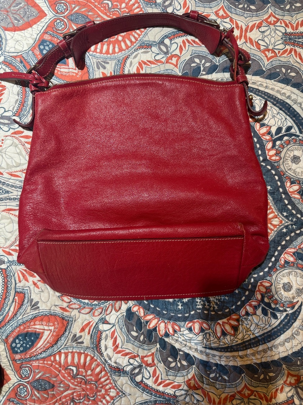 Dooney & Bourke Red Leather Shoulder Bag - Women - Picture 2 of 7